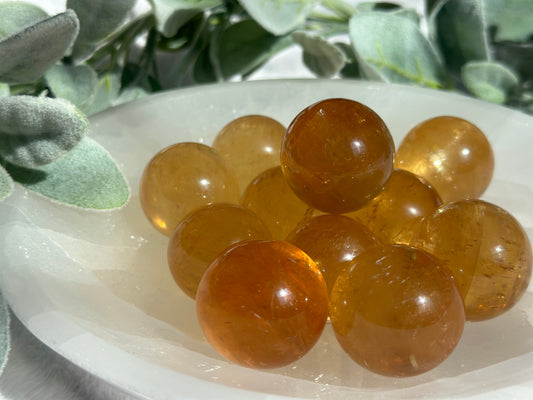 Small Honey Calcite Spheres